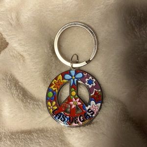 Vintage Las Vegas Peace Symbol Key Chain
